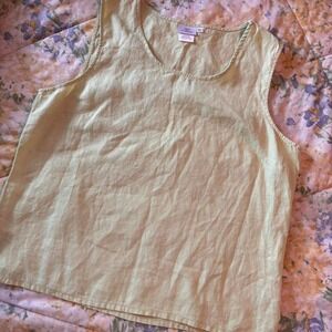 VTG linen green tank top